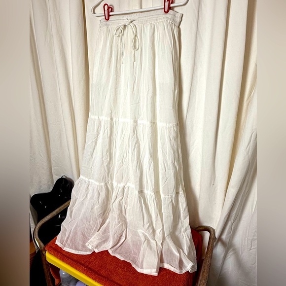 Rino & Pelle Women's Sz 38 Lined 100% Cotton Boho Maxi Skirt Ankle Length - Picture 3 of 5